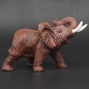 Estatuilla animal de piedra tallada cristal de jaspe cristal de óxido rojo natural de elefante de 4,3" #717 - Imagen 1 de 8
