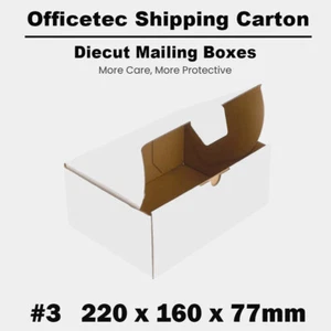 Mailing Box 220 x 160 x 77mm A5 BX1 B1 Diecut White Shipping Carton Cardboard - Picture 1 of 4