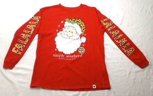 Simply Southern Santa Falalalala Long Sleeve Christmas Youth Large Cheetah Print - Picture 1 of 6