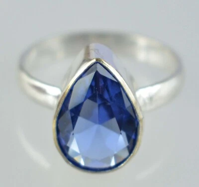 Anillo de compromiso de regalo de piedras preciosas de pera de 9,65 quilates de tanzanita azul natural certificado AGI Foto 1 de 4