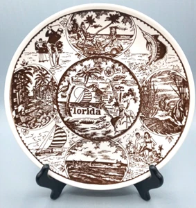 Plato de estado de recuerdo de porcelana vintage FLORIDA - 101/4" - Imagen 1 de 8