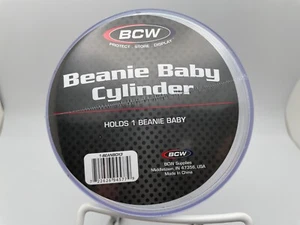 NEW (1) BCW BEANIE BABY CYLINDER CASE STACKABLE DISPLAY BOX CRYSTAL CLEAR - Picture 1 of 3