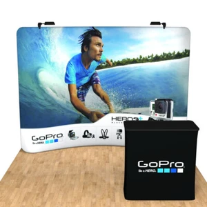 10ft portable trade show display backdrop wall pop up stand booth custom print - Picture 1 of 9