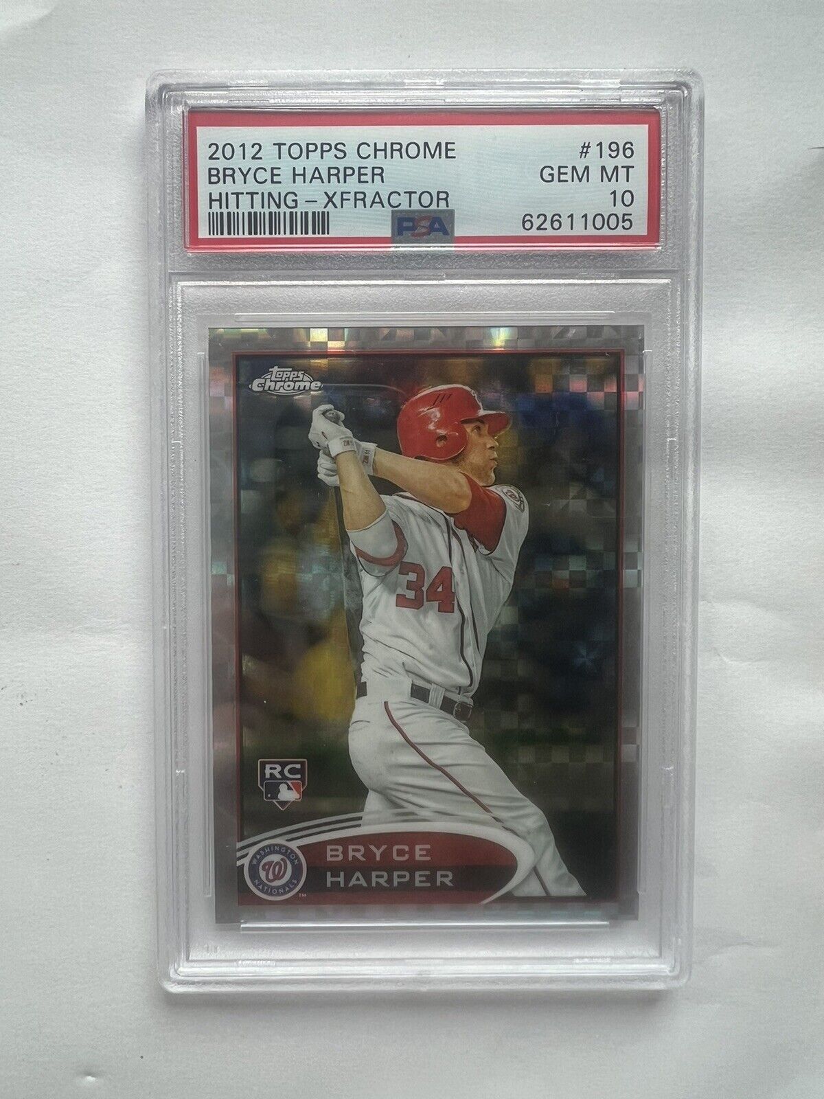 2012 Topps Chrome Bryce Harper RC #196  Xfractor Refractor PSA 10 Rookie Card