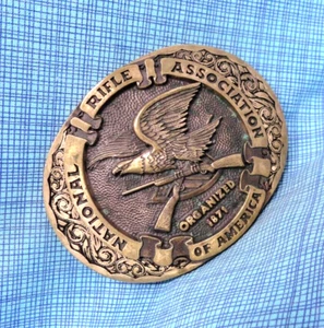 National Rifle Association Gürtelschnalle Western Messing Vintage 1970er ADM Norman.NOX715 - Bild 1 von 10