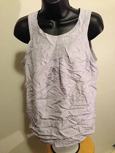 CLOSED Grey Knit Top Pink Lined Sleeveless Sz Medium Clasp Back 100% Silk - Picture 1 of 6
