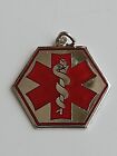 Sterling Silver Red Enamel Medic Medical Alert Pendant/Charm VINTAGE