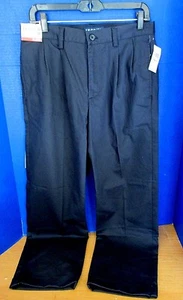 IZOD ~ marineblaue HERITAGE CHINO DOPPELFALTE FALTENFREIE HOSE ~ Herren 30 x 30 ~ Neu mit Etikett - Bild 1 von 5