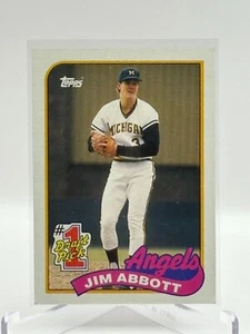 ⭐1989 Topps Baseball #1 Draft Pick RC #573 Jim Abbott California Angels⭐ - Bild 1 von 2