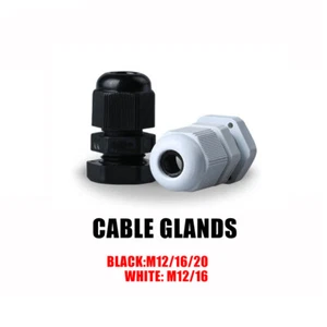 IP68 BLACK CABLE GLAND NYLON WITH NUT & WASHER - Sizes M12, M16, M20, M12L, M16L - Zdjęcie 1 z 14