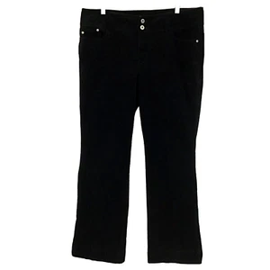 Lane Bryant Cordhose 16 (38x32) schwarz hoher Bund gerades weites Bein Stretch - Bild 1 von 4