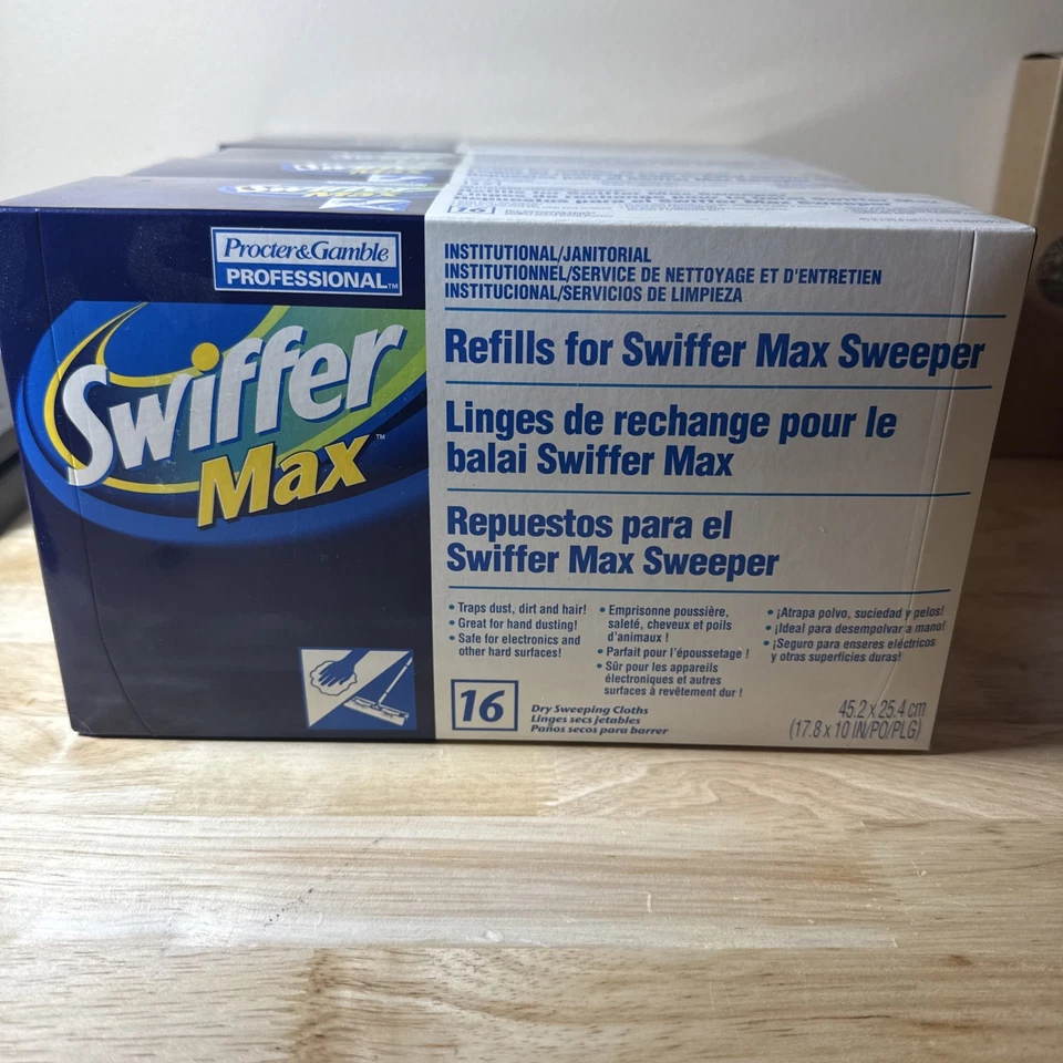 Swiffer Max/xl Dry Refill Cloths 17 7/8 X 10 White 16/box 6 Boxes/carton