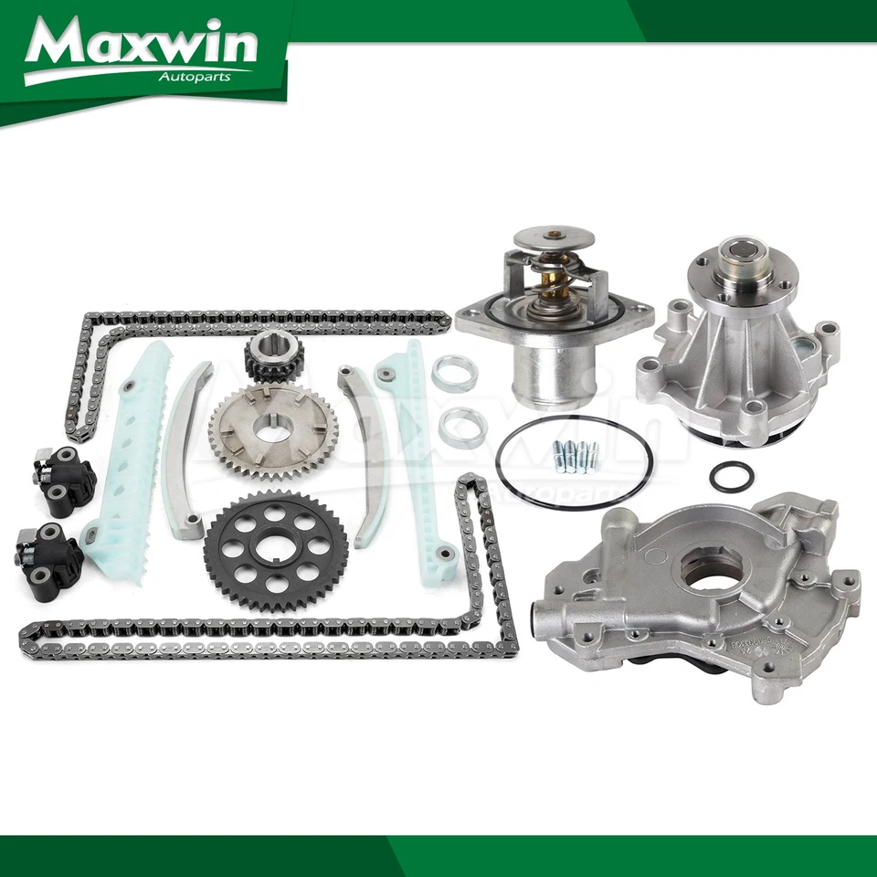 Timing Chain Kit Oil Water Pump Thermostat Fit 09-14 Ford E-150 E-250 4.6L - Image 1 of 4