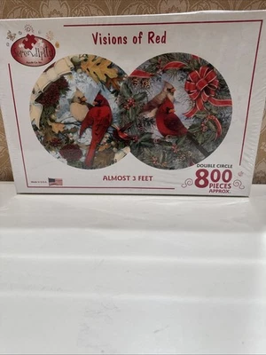 НОВЫЙ запечатанный Serendipity «Видения красный» кардиналов 800 ПК головоломка птицы Рождество - Изображение 1 из 4
