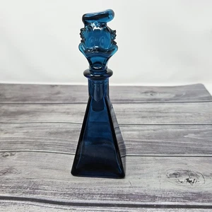 Botella de perfume de vidrio azul Donald Duck Disney tapón vintage - Imagen 1 de 11