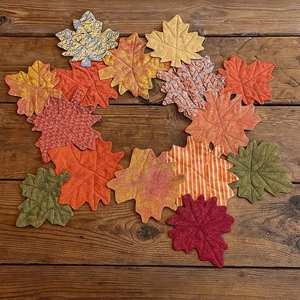 Handmade Quilted Fall Leaf Table Topper – 36” x 31” – Autumn Maple Leaf Design - Picture 1 of 13