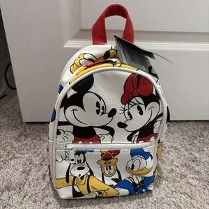Disney Parks Fab 5 Mickey Minnie Goofy Donald Pluto Loungefly Mini Backpack NEW - Picture 1 of 4