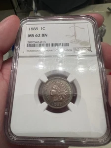 1888 MS62 BN Toner NGC Indian Head Cent! Nice Color  - Picture 1 of 6