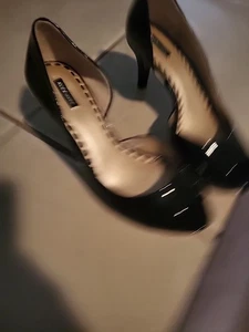 Alex Marie 8 M Black patent Leather Peep Toe 3" Heels Classic heels Pumps  - Picture 1 of 6