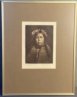 Fotograbado original Edward S Curtis con certificado de autenticidad-retrato de Yumquas Mamalelekala Foto 1 de 4