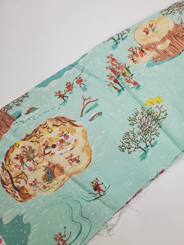 Tela Heather Ross Azúcar Ciruela Windham Navidad Ratones Aqua Edredón CUARTO GRASO  Foto 1 de 1