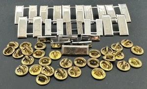 Vintage Captain Rank Sterling Silver Military Insignia Bars Badges Pins 16 pcs - Picture 1 of 17