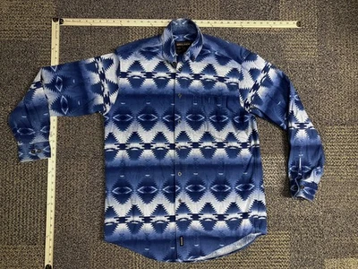 Woolrich Shirt Mens Large Blue Aztec Southwestern Button Down Long Sleeve Turkey - Image 1 of 4