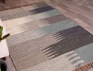 Kilim Kelim Handmade Rugs Flatweave Vibrant Geometric Wool Jute Rug Area Rug