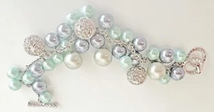 Park Lane Necklace Soft Mint Green & Grey Beads Bracelet - Picture 1 of 5