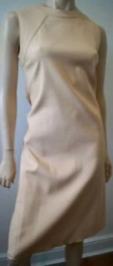 Vestido Formal BOTTEGA VENETA Rosa Pálido Seda Elastizado Cuello Redondo Sin Mangas 42 UK10 - Imagen 1 de 8