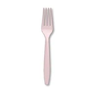Creative converting Premium 24 Count Plastic forks heavy duty pink - Picture 1 of 1