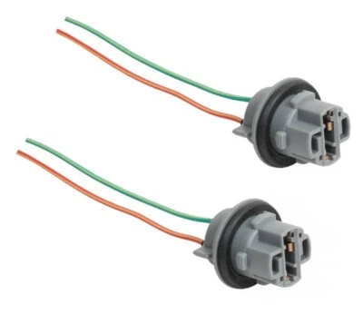 T20 7440 Wedge Car Stop Light Single Bulb Globe Wire Socket Harness Connector x2 - Image 1 of 2