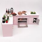 Cooking Bench Miniature Cupboard Wood Worktop Dollhouse Kitchen Furniture