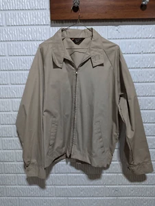 Sears Men's Vintage Tan Spring Long-Sleeve Full-Zip Jacket Size L - Picture 1 of 8