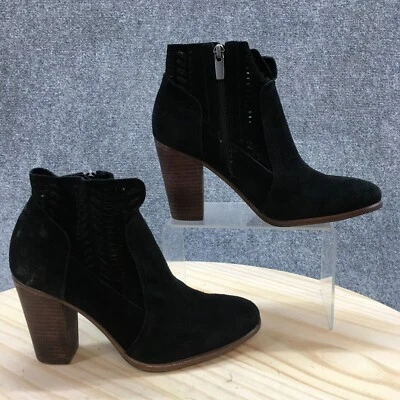 Vince Camuto Botas Mujer 8.5 M Fenyia Botines Cuero Negro Cremallera Tacones Foto 1 de 4