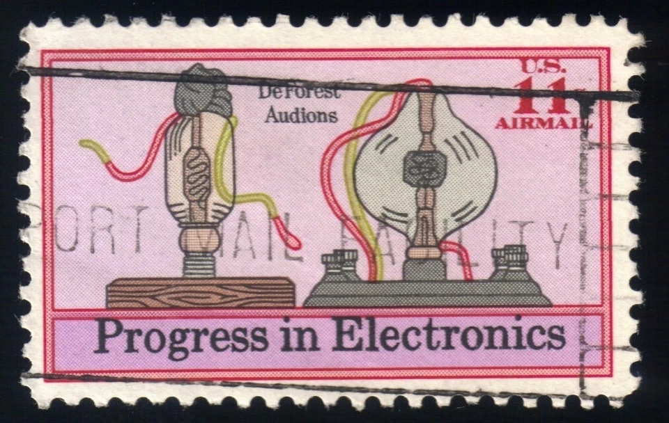 US 1973 Air Mail Stamp, Progress in Electronics, Used, Scott C86 - Image 1 of 1