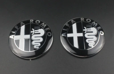 Pegatinas 2 piezas 74 mm negro capó delantero maletero maletero maletero maletero emblemas insignias Foto 1 de 2