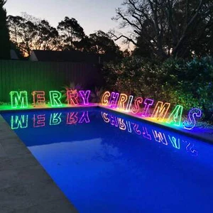 Christmas LED Motif Rainbow Merry Christmas Sign 60cm Letter Outdoor Display - Picture 1 of 6