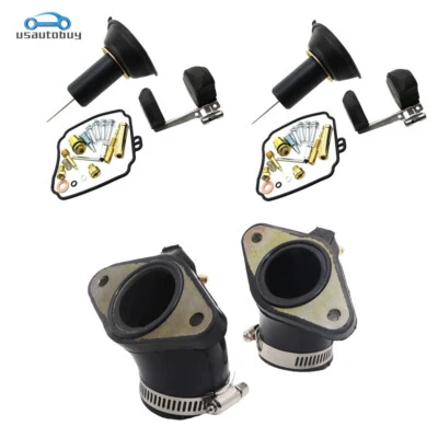 2PCS Carburetor & Intake Boot & Rebuild Kit for Yamaha V-Star 650 XVS650 98-2016 - Image 1 of 4
