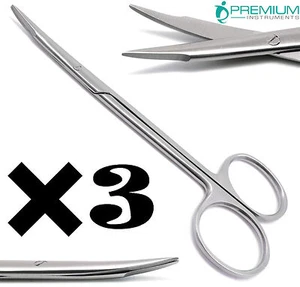 3 Pcs Steven Tenotomy Scissors 4.5" Curved Tip 3cm Surgical Instruments - Picture 1 of 5