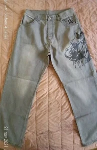 JEANS DANGEORUS COLORE GRIGIO TAGLIA 46 STILE HIP HOP - SKATE - RAVE 23 - Foto 1 di 10
