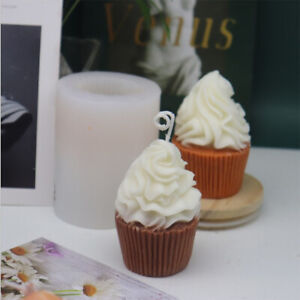 3D Cup Cake Silicone Candle Mold Ice Cream Chocolate Moulds DIY  Aromather-$6