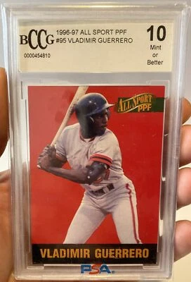 1996 Score Board All Sport PPF #95 Vladimir Guerrero Beckett BCCG 10 Rookie RC - Image 1 of 2