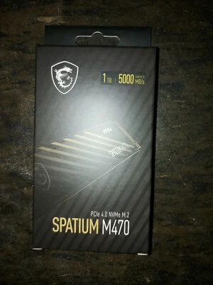 MSI SPATIUM series M470 PCIe 4.0 NVMe 1.3 M.2 1TB SSD Gen4 3D NAND 3 New - Image 1 of 2