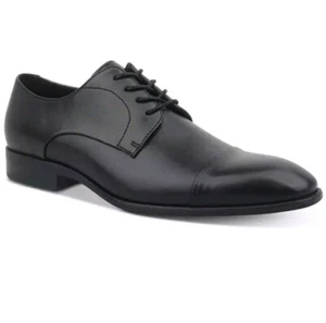 ALFANI Men's Black All Man Made Quincy Cap Toe Oxford Dress Shoes; Sz: 9.5M EUC - Picture 1 of 11