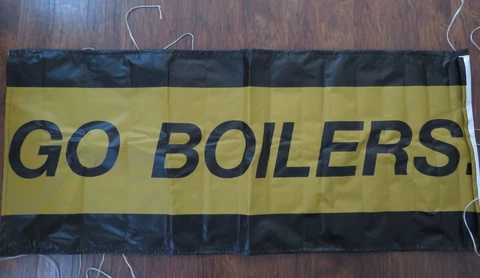 Vintage Purdue Boilermakers "Go Boilers" 2x6 Ft Sports Banner Gold and Black Cover
