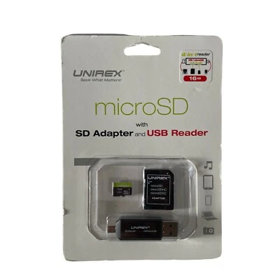 Unirex  4-in-1 USB/Micro SD Card with USB Reader & Adapter - Image 1 of 3