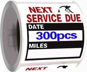 300Pcs Oil Change Stickers Service Reminder Labels Next Service Due Sticker - Picture 1 of 8