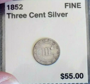 3 CENT SILVER 1852 STUNNING BETTER GRADE BEAUTY ORIGINAL - Picture 1 of 2