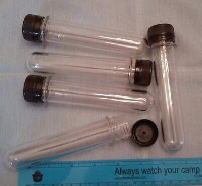 5 nuevos contenedores de almacenamiento de tubos de plástico a prueba de aplastamiento y rotura con preformas de tapa Foto 1 de 4